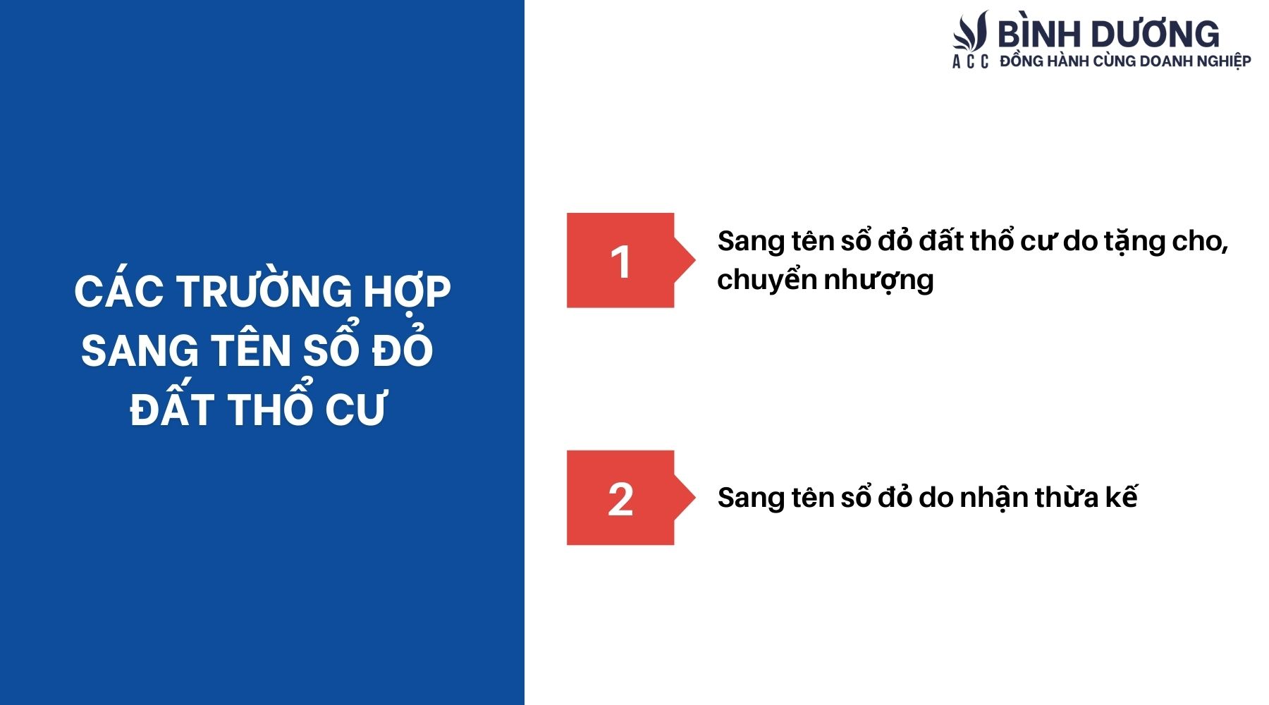 Các trường hợp sang tên sổ đỏ đất thổ cư