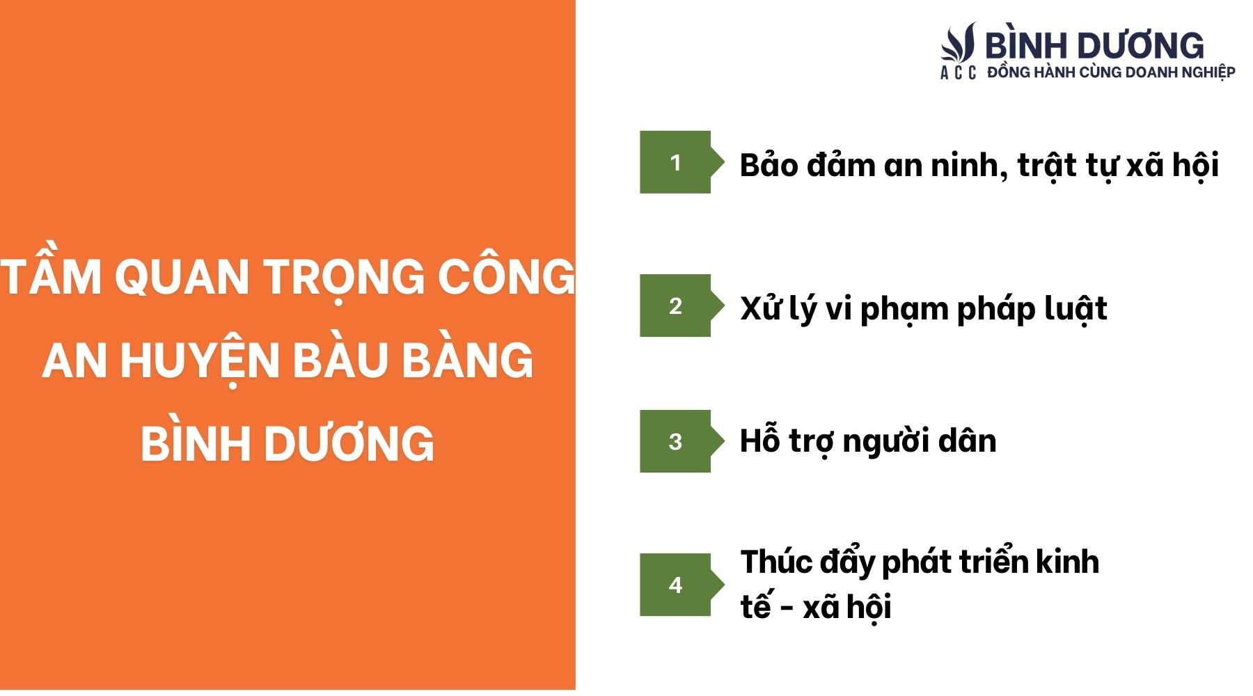 Tầm quan trọng Công an huyện Bàu Bàng Bình Dương