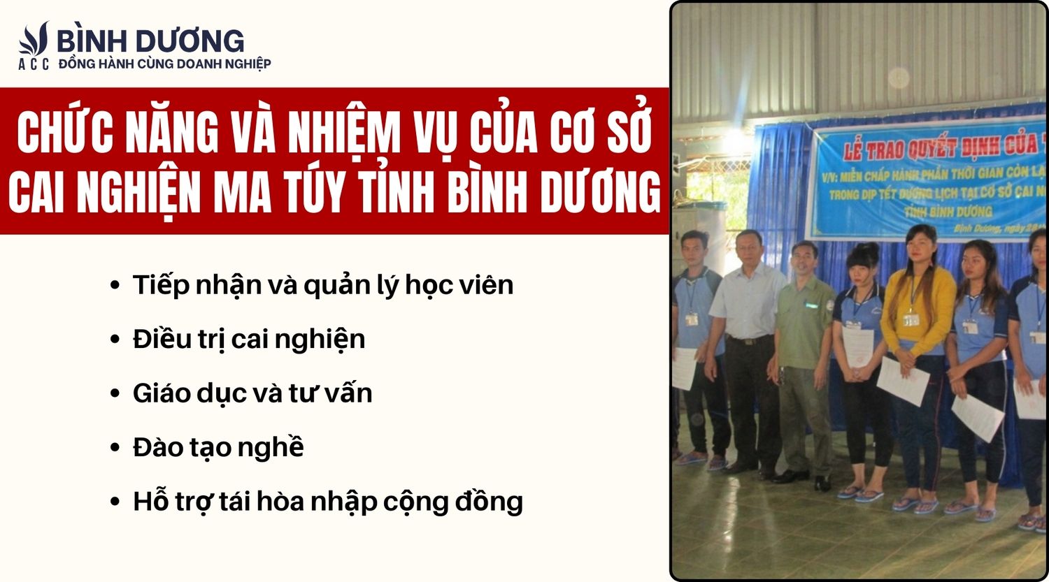 Chức năng và nhiệm vụ của Cơ sở Cai nghiện ma túy tỉnh Bình Dương