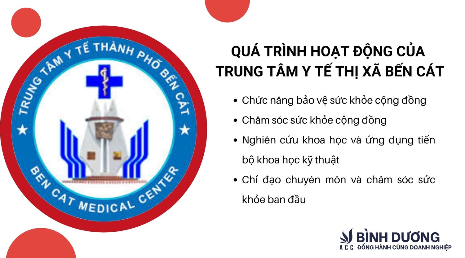 Quá trình hoạt động của Trung tâm Y tế thị xã Bến Cát