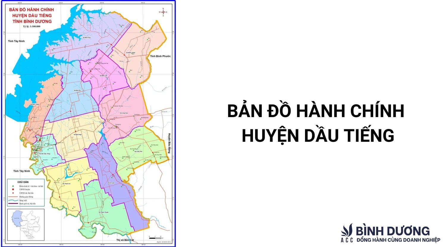 Bản đồ hành chính huyện Dầu Tiếng