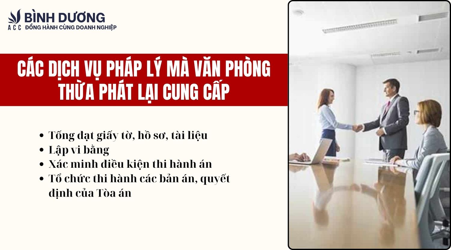 Các dịch vụ pháp lý mà văn phòng Thừa phát lại cung cấp