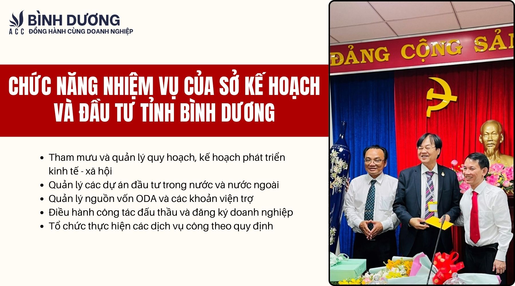 Chức năng nhiệm vụ của Sở Kế hoạch và Đầu tư tỉnh Bình Dương