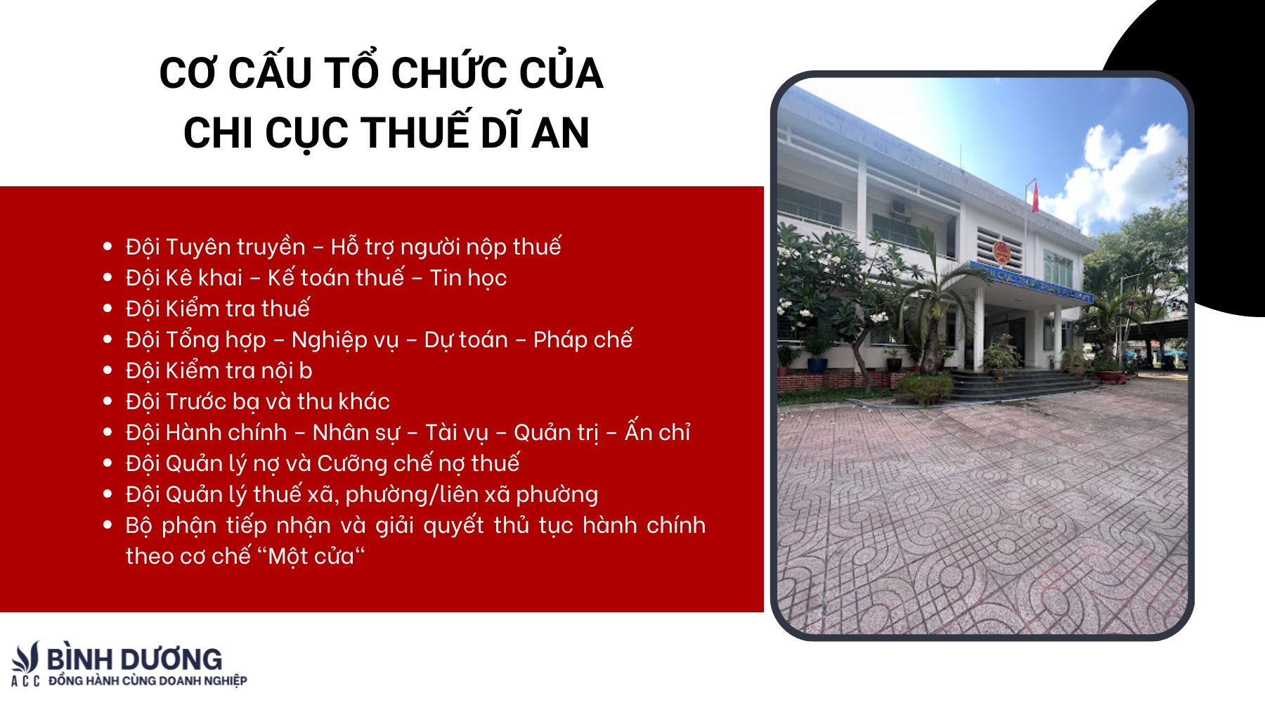Cơ cấu tổ chức của Chi cục Thuế Dĩ An