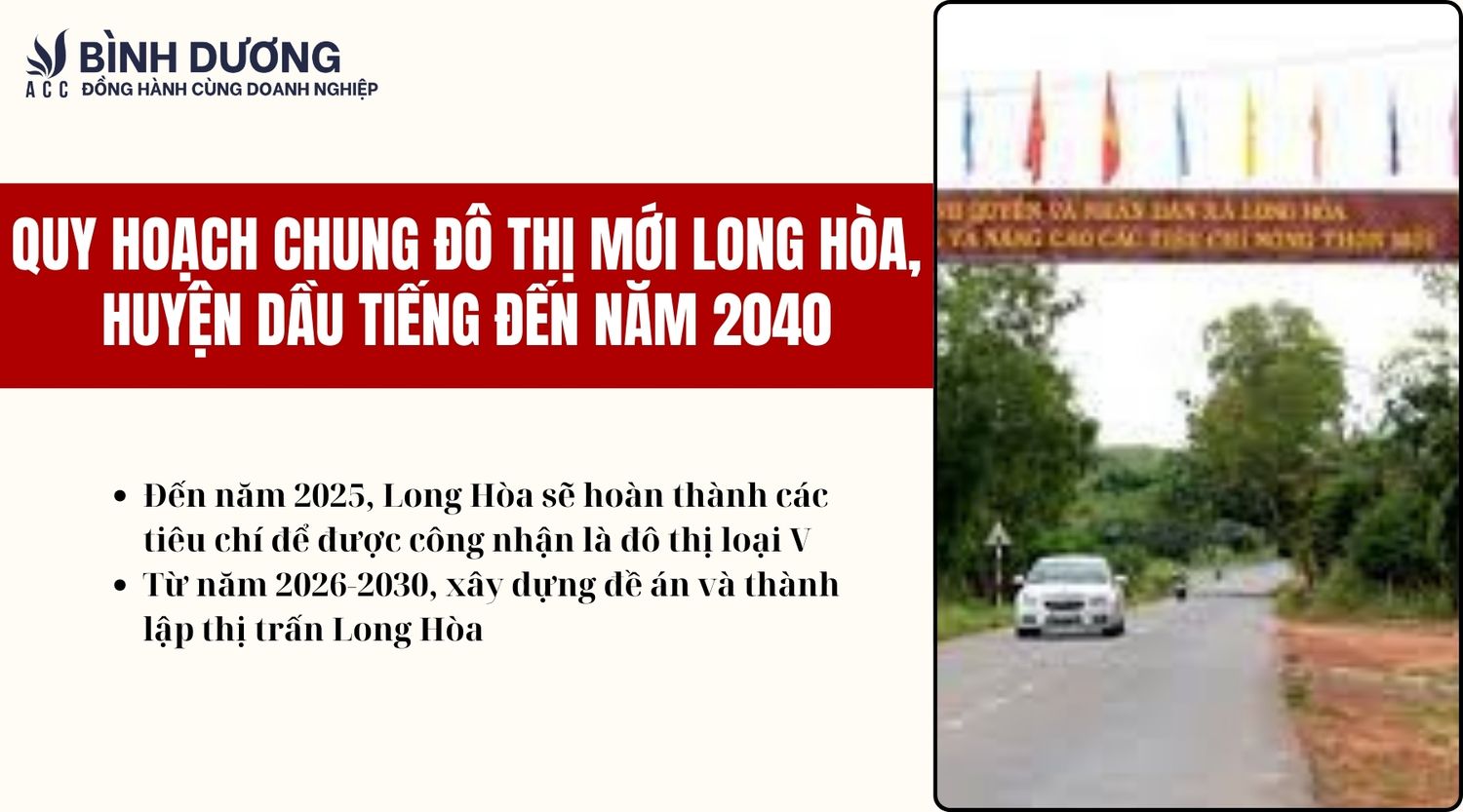 Quy hoạch chung đô thị mới Long Hòa, huyện Dầu Tiếng đến năm 2040