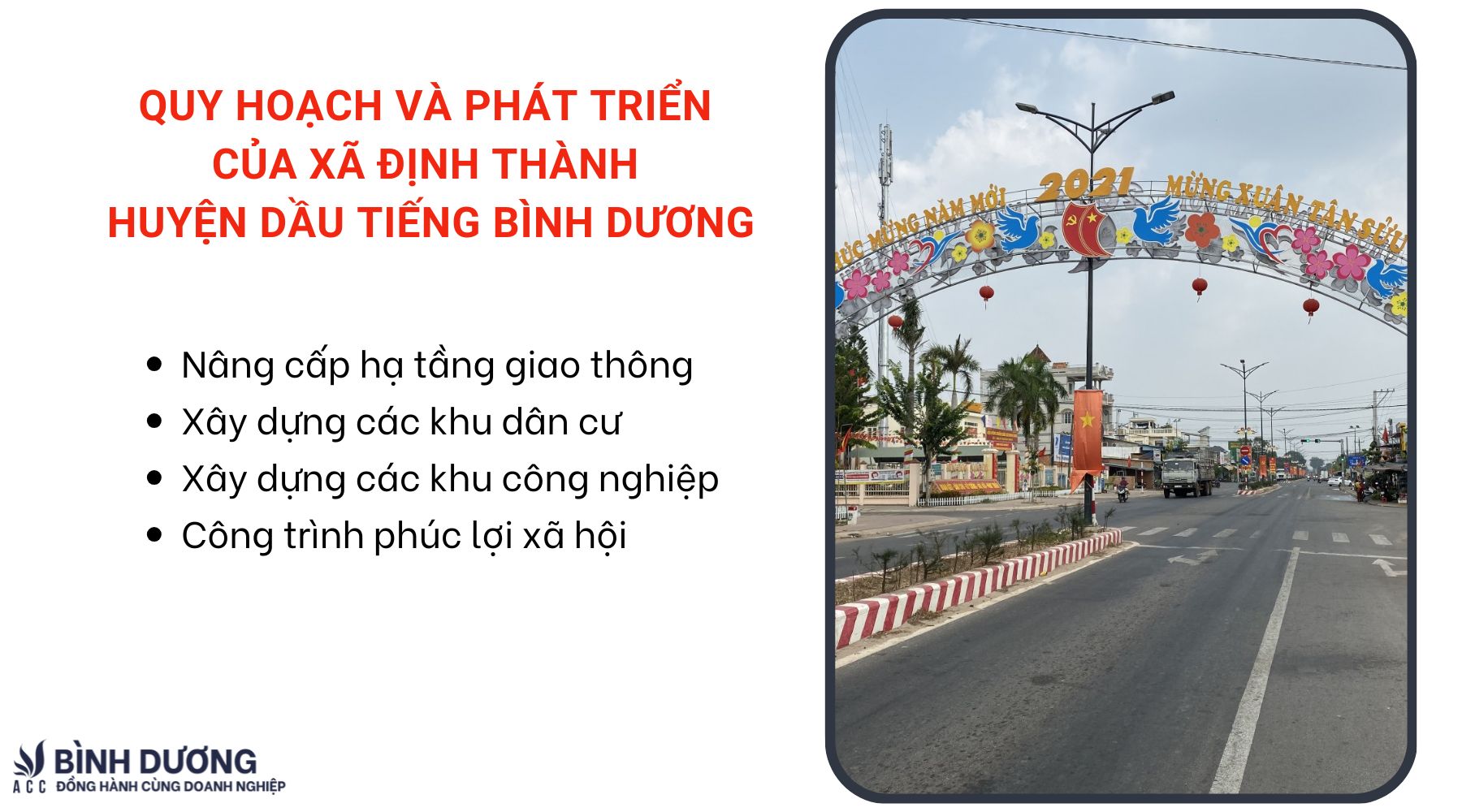 Quy hoạch và phát triển của xã Định Thành huyện Dầu Tiếng Bình Dương
