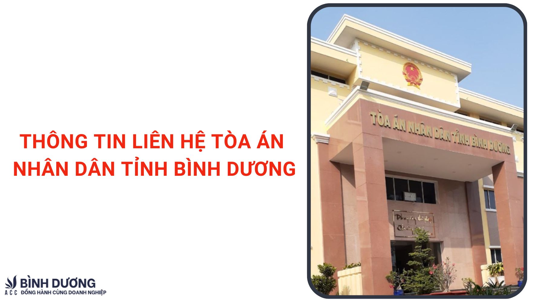 Thông tin liên hệ Tòa án nhân dân tỉnh Bình Dương
