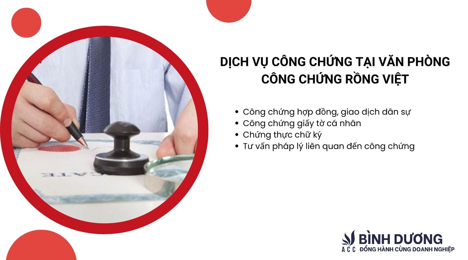 Dịch vụ công chứng tại Văn phòng Công chứng Rồng Việt