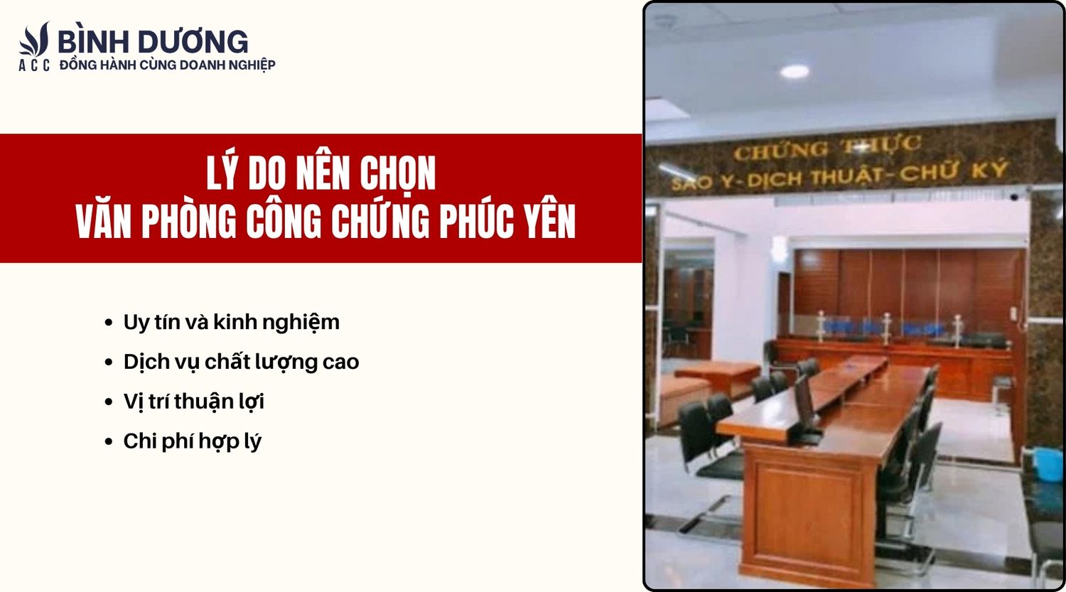 Lý do nên chọn Văn phòng Công chứng Phúc Yên