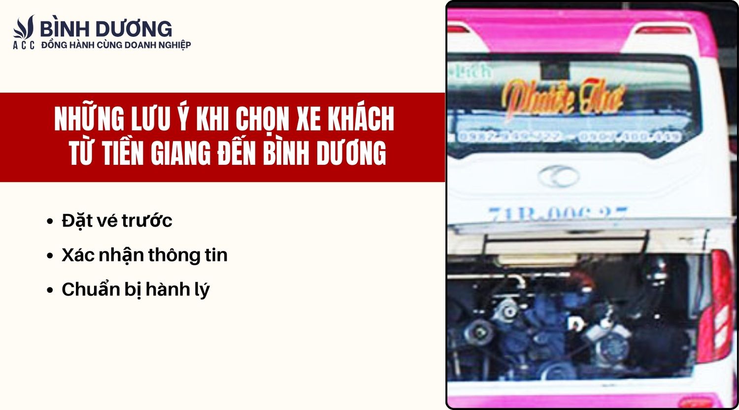 Những lưu ý khi chọn xe khách từ Tiền Giang đến Bình Dương