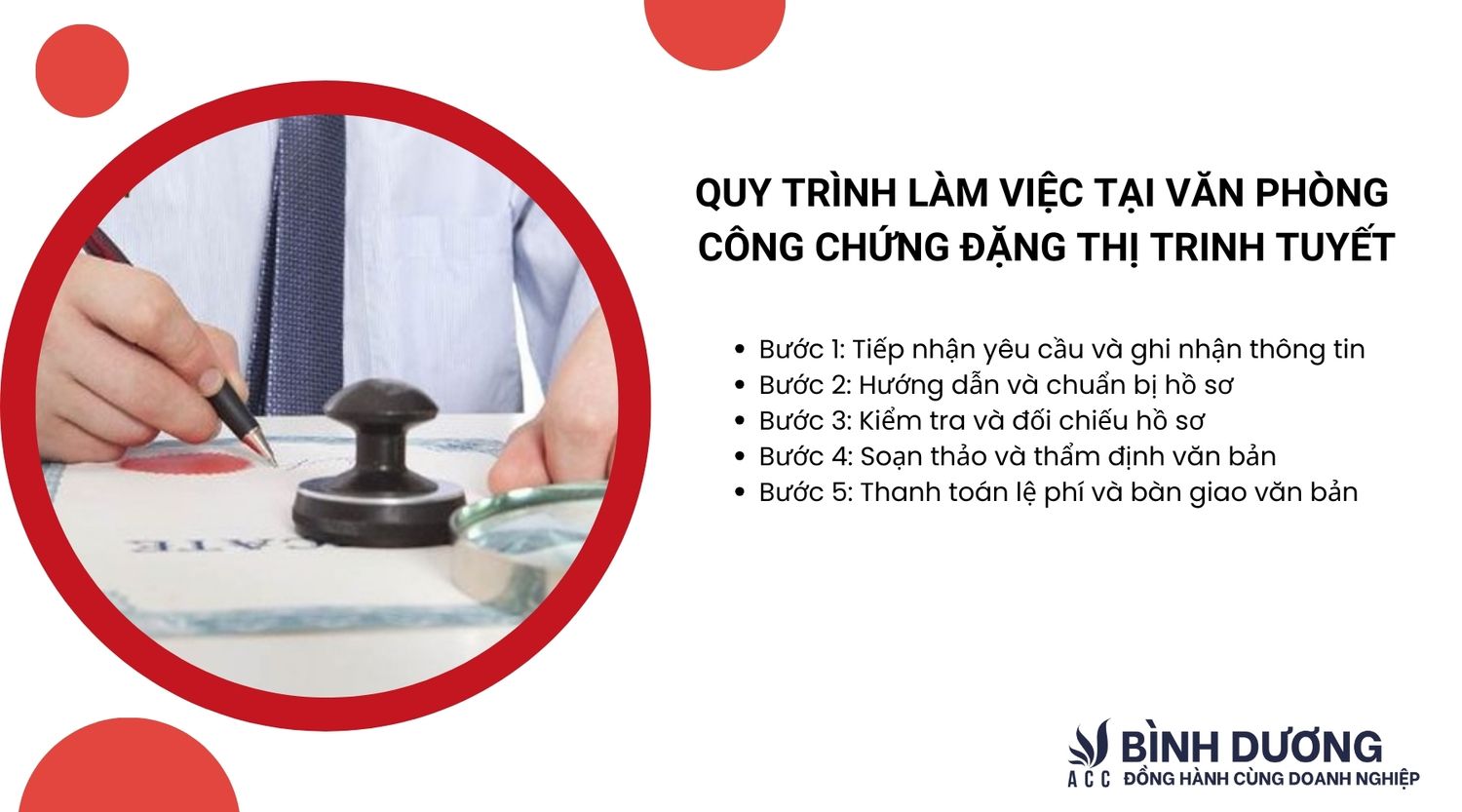 Quy trình làm việc tại văn phòng công chứng Đặng Thị Trinh Tuyết