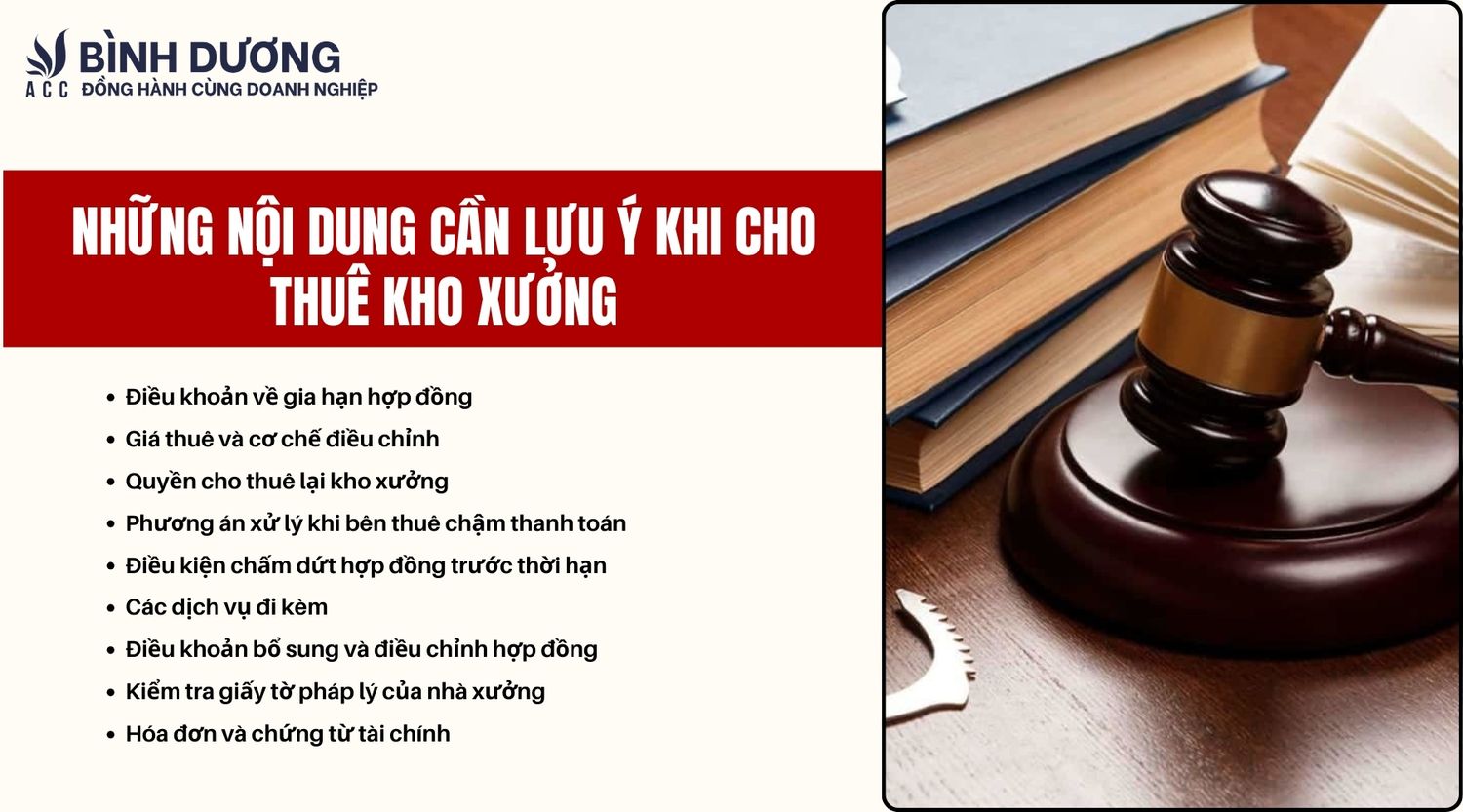 Những nội dung cần lưu ý khi cho thuê kho xưởng