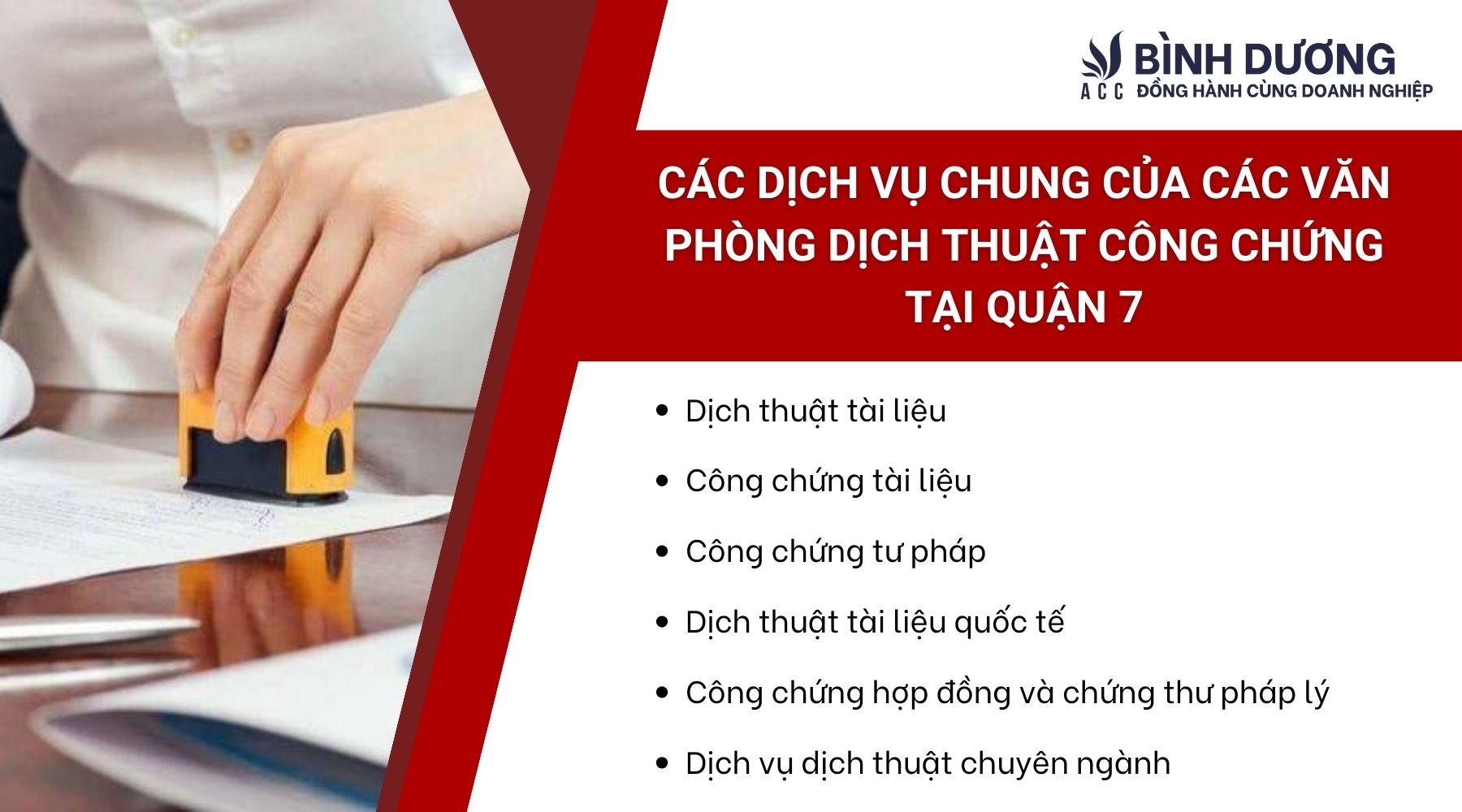 Các dịch vụ chung của các văn phòng dịch thuật công chứng tại Quận 7