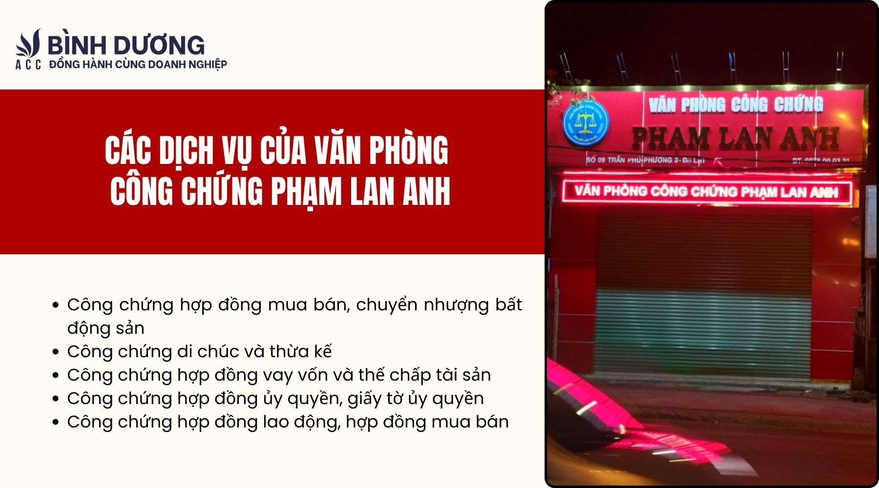Các dịch vụ của văn phòng công chứng Phạm Lan Anh