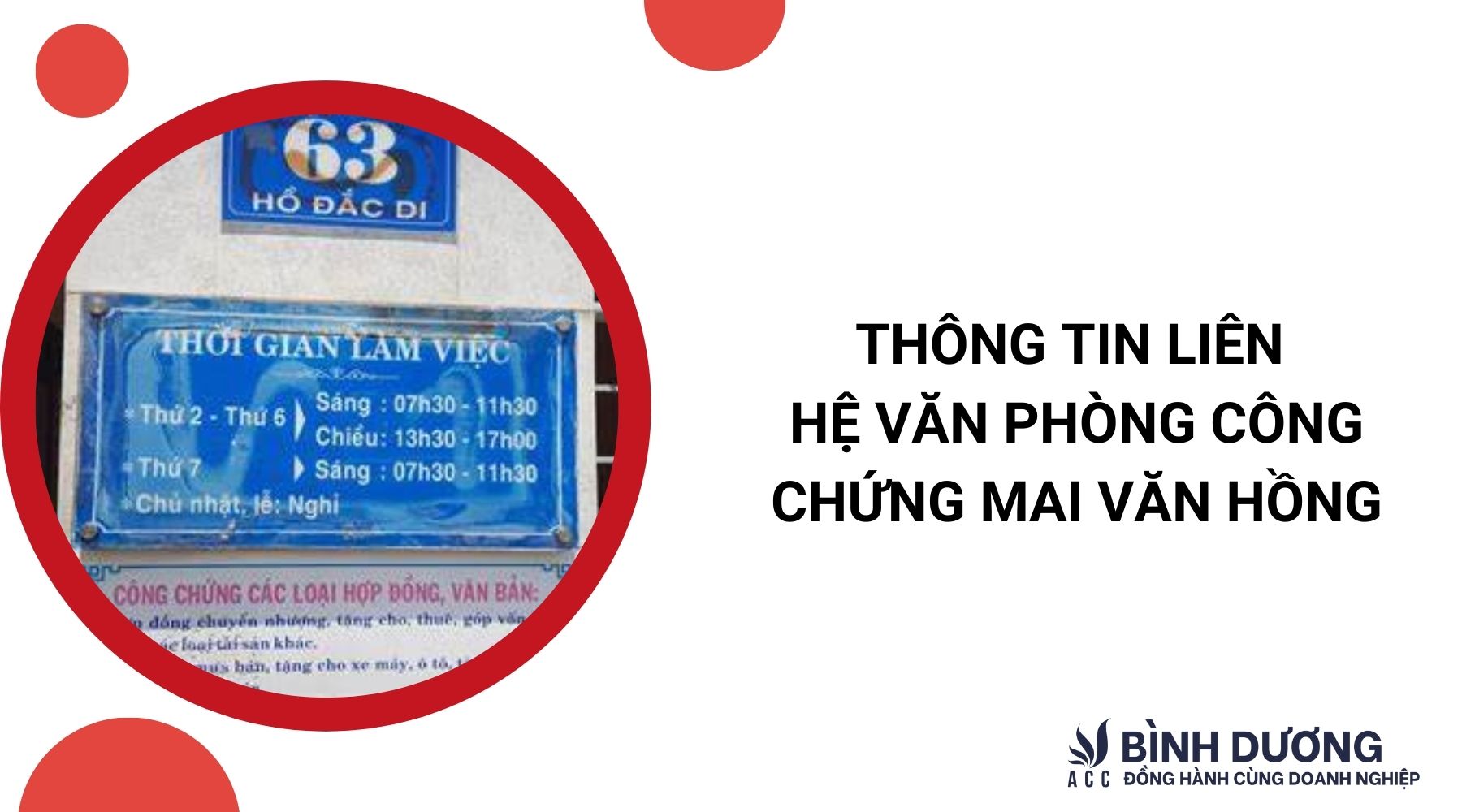 Thông tin liên hệ văn phòng công chứng Mai Văn Hồng