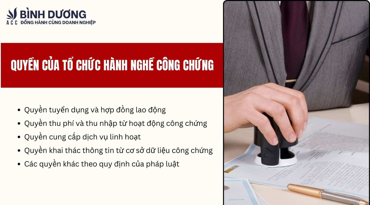 Quyền của tổ chức hành nghề công chứng