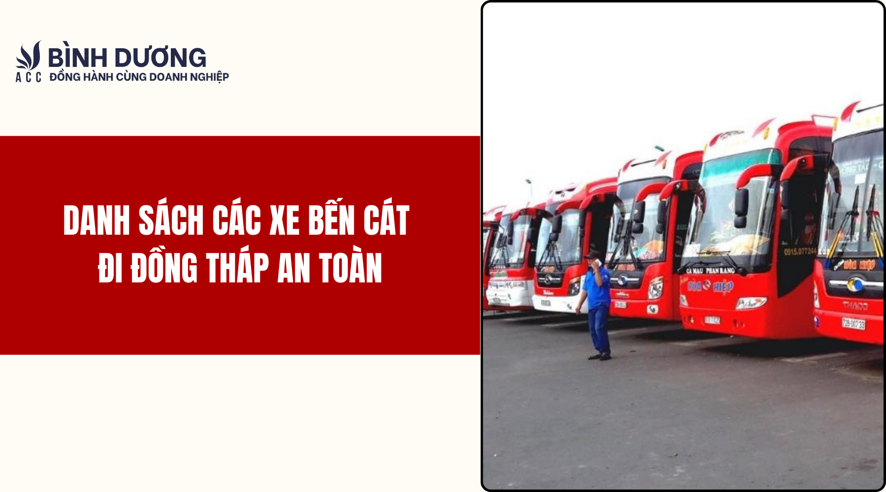 Danh sách các xe Bến Cát đi Đồng Tháp an toàn