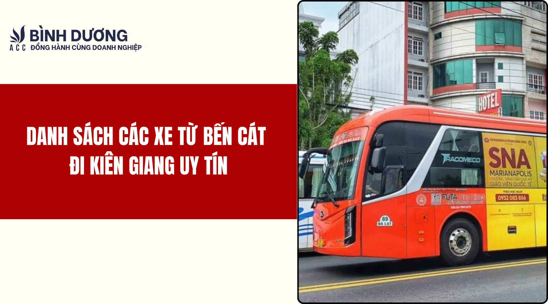 Danh sách các xe từ Bến Cát đi Kiên Giang uy tín
