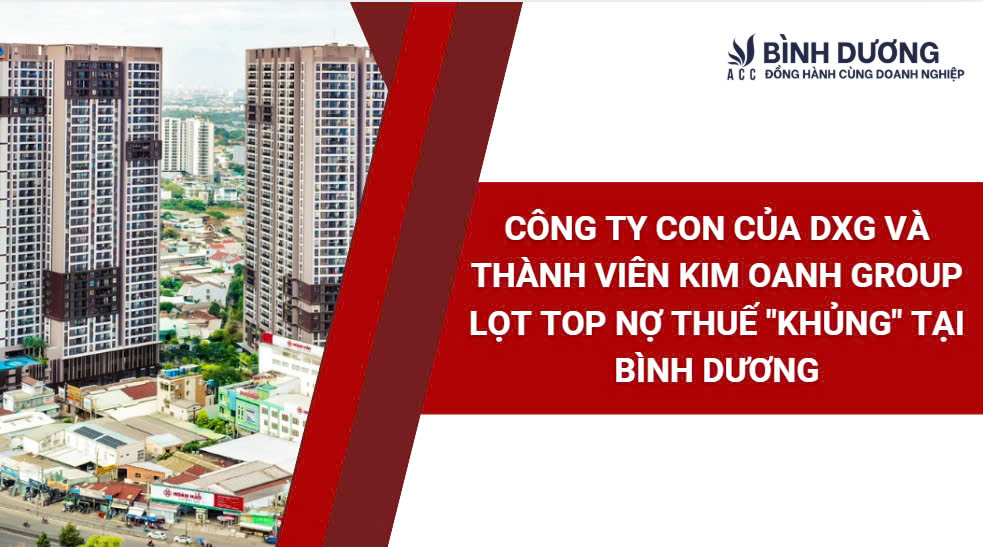 Công ty con của DXG và thành viên Kim Oanh Group lọt top nợ thuế "khủng" tại Bình Dương